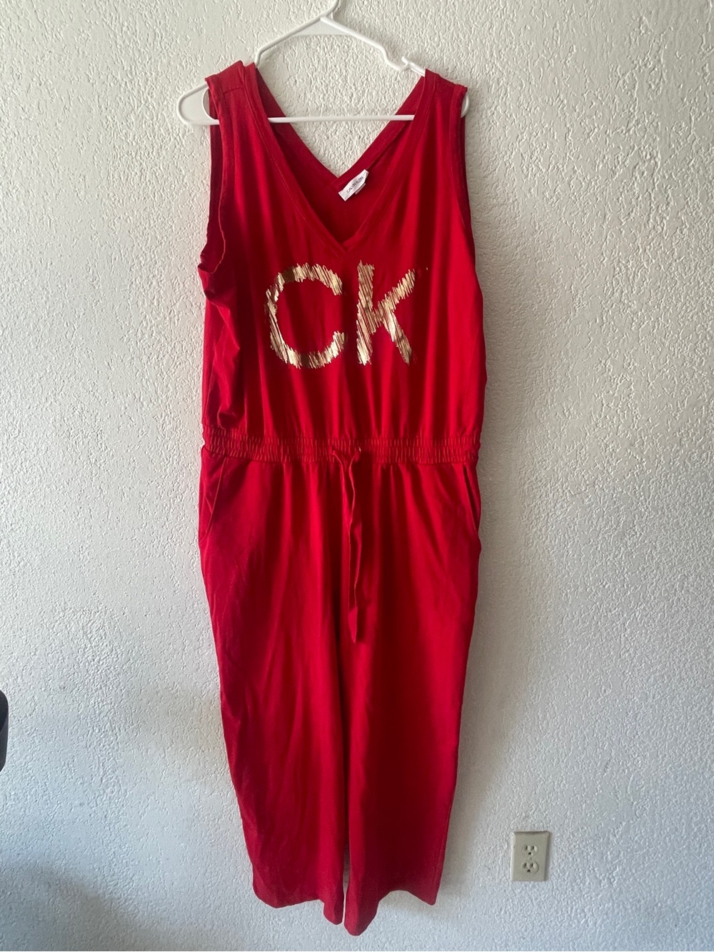Calvin Klein Red Sleeveless Jumpsuit Women’s XL